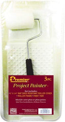 Premier Paint Roller - 14-3/4" Long, 1/4" Nap, Wall Paint Roller Set - 7-1/2" Wide, Steel Frame, Includes Paint Tray, Roller Cover & Frame - Americas Industrial Supply