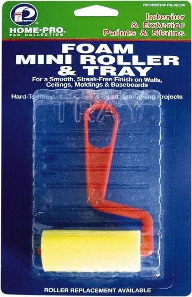 Premier Paint Roller - Mini Paint Roller Set - 5" Wide, Plastic Frame, Includes Paint Tray, Roller Cover & Frame - Americas Industrial Supply