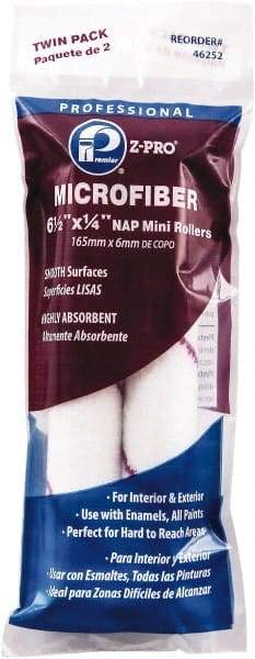 Premier Paint Roller - 1/4" Nap, 6" Wide Paint Mini Roller Covers - Smooth Texture, Microfiber - Americas Industrial Supply