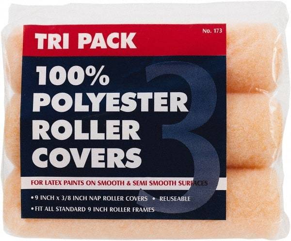 Premier Paint Roller - 3/8" Nap, 9" Wide Paint Roller Cover - Smooth Texture, Polyester - Americas Industrial Supply