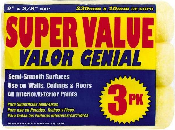 Premier Paint Roller - 1/2" Nap, 9" Wide Paint Roller Cover - Semi-Rough Texture, Polyester - Americas Industrial Supply