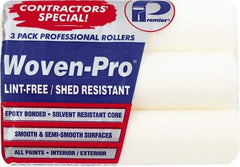 Premier Paint Roller - 3/8" Nap, 9" Wide Paint Roller Cover - Semi-Smooth Texture, Woven & Polyester - Americas Industrial Supply