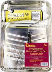 Premier Paint Roller - 14" Long, 3/8" Nap, Wall Paint Roller Set - 9" Wide, Steel Frame, Includes Paint Tray, Roller Cover & Frame - Americas Industrial Supply