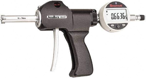 Starrett - Electronic Bore Gages Type: Pistol Grip Electronic Bore Gage Minimum Measurement (Decimal Inch): 0.5000 - Americas Industrial Supply