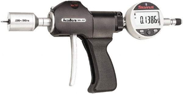 Starrett - Electronic Bore Gages Type: Pistol Grip Electronic Bore Gage Minimum Measurement (Decimal Inch): 0.0800 - Americas Industrial Supply