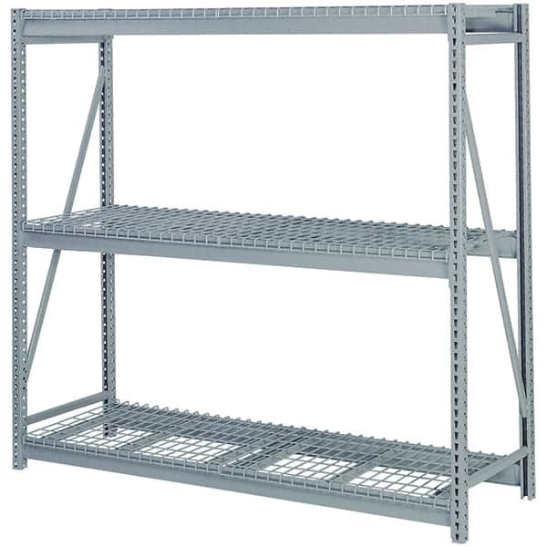 Lyon - 3 Shelf Starter Waterfall Wire Steel Shelving - 10,000 Lb Capacity, 72" Wide x 84" High x 48" Deep, Dove Gray - Americas Industrial Supply