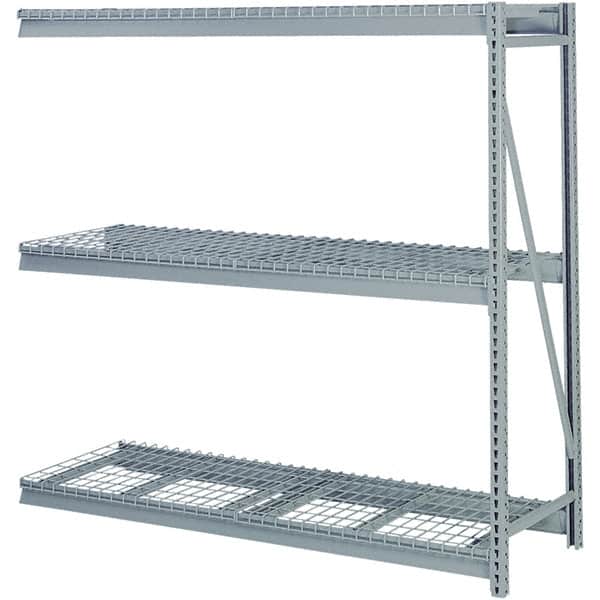 Lyon - 4 Shelf Add-On Waterfall Wire Steel Shelving - 10,000 Lb Capacity, 60" Wide x 96" High x 36" Deep, Dove Gray - Americas Industrial Supply