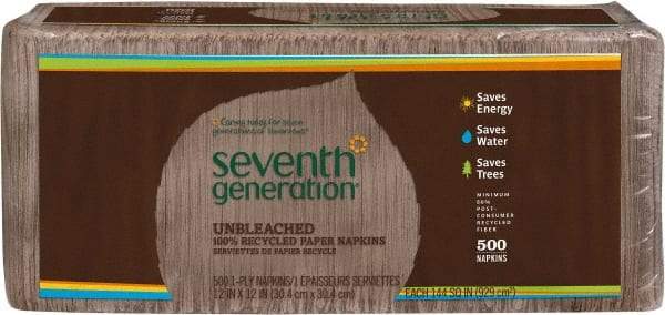 Seventh Generation - 12" Long x 12" Wide, Paper Napkins - 1 Ply, Brown - Americas Industrial Supply