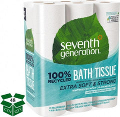 Seventh Generation - 960' Roll Length x 4" Sheet Width, Standard Roll Toilet Tissue - 240 Sheets per Roll, 2 Ply, White, Recycled Fiber - Americas Industrial Supply