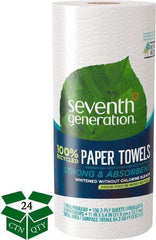 Seventh Generation - Perforated Roll of 2 Ply White Paper Towels - 11" Wide, No Added Dyes or Fragrances, 100% Recycled - Americas Industrial Supply