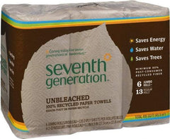 Seventh Generation - Perforated Roll of 2 Ply Brown Paper Towels - 11" Wide, No Added Dyes or Fragrances, Unbleached, 100% Recycled - Americas Industrial Supply