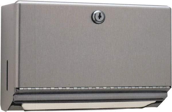 Bobrick - Manual, Stainless Steel Paper Towel Dispenser - 7.06" High x 10-3/4" Wide x 4" Deep, 200 C-Fold or 275 Multi-Fold, Silver - Americas Industrial Supply