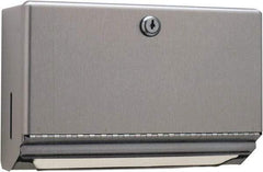 Bobrick - Manual, Stainless Steel Paper Towel Dispenser - 7.06" High x 10-3/4" Wide x 4" Deep, 200 C-Fold or 275 Multi-Fold, Silver - Americas Industrial Supply