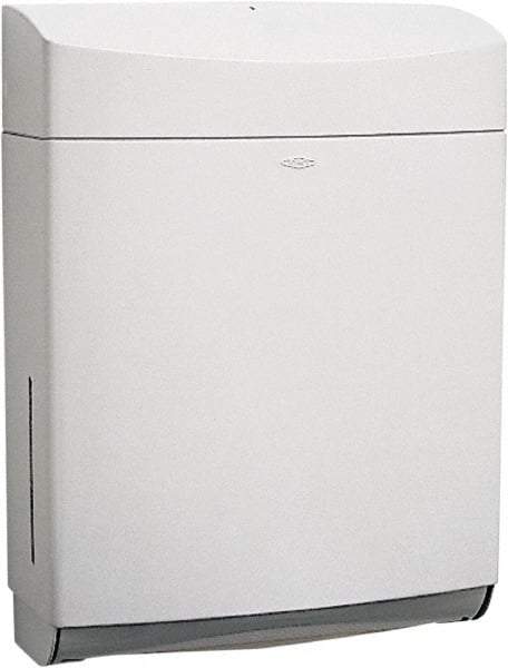 Bobrick - Manual, Plastic Paper Towel Dispenser - 15-1/4" High x 11-1/2" Wide x 4-3/4" Deep, 400 C-Fold or 525 Multi-Fold, Gray - Americas Industrial Supply