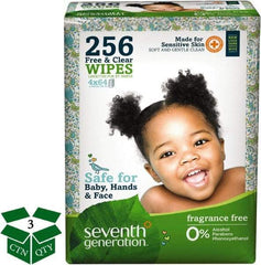 Seventh Generation - Pre-Moistened Baby Wipes - Refill, 7" x 7" Sheet Size, White - Americas Industrial Supply