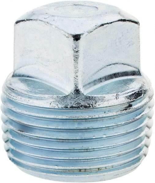 Parker - 1 Male Thread, Steel Industrial Pipe Square Head Plug - MNPTF, 5,500 psi - Americas Industrial Supply
