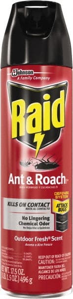 Raid - Pack of (12) 17.5-oz Aerosol Cans Ant, Roach, Silverfish, Spider & Waterbug Killer - Americas Industrial Supply