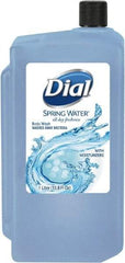 Dial - 1 L Cartridge Spring Water Body Wash - Translucent Blue, Fits Manual Liquid Dispensers - Americas Industrial Supply