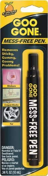 Goo Gone - 0.34 oz Pen Applicator Adhesive Remover - Removes Adhesives, Gum, Tar, Crayon, Scuff Marks, Wax, Sap - Americas Industrial Supply