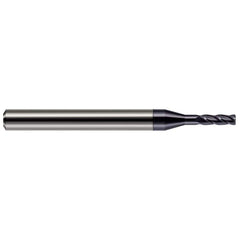 Harvey Tool - Corner Radius & Corner Chamfer End Mills; Mill Diameter (Inch): 3/32 ; Mill Diameter (Decimal Inch): 0.0930 ; End Type: Corner Radius ; Corner Radius (Decimal Inch): 0.0100 ; Number of Flutes: 4 ; Material: Solid Carbide