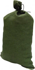 Made in USA - 14" Long x 26" High Sand Bag - Olive Green Polyproplene, For Spill Containment - Americas Industrial Supply