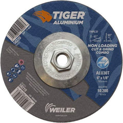 Weiler - 6" 30 Grit Aluminum Oxide/Silicon Carbide Blend Cutoff Wheel - 1/8" Thick, 5/8-11 Arbor, 10,200 Max RPM, Use with Angle Grinders - Americas Industrial Supply