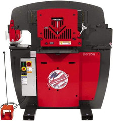 Edwards Manufacturing - 11" Throat Depth, 100 Ton Punch Pressure, 1-1/16" in 1" Punch Capacity Ironworker - 7-1/2 hp, 3 Phase, 460 Volts, 56-1/8" Wide x 61-11/16" High x 45" Deep - Americas Industrial Supply