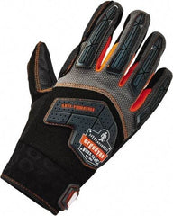 Ergodyne - Size XL (10) Polyester Blend Work Gloves - Palm & Fingers Coated, Hook & Loop Cuff, Full Fingered, Black, Paired - Americas Industrial Supply