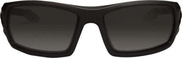 Ergodyne - Smoke Lenses, Framed Safety Glasses - Anti-Fog, Matte Black Frame, Size Universal, Wrap Around - Americas Industrial Supply