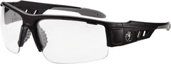 Ergodyne - Clear Lenses, Framed Safety Glasses - Anti-Fog, Matte Black Frame, Size Universal, Wrap Around - Americas Industrial Supply