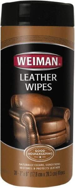 Weiman - Wipes Leather Cleaner - Unscented, Canister Container - Americas Industrial Supply