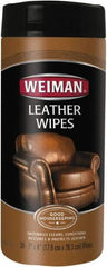 Weiman - Wipes Leather Cleaner - Unscented, Canister Container - Americas Industrial Supply