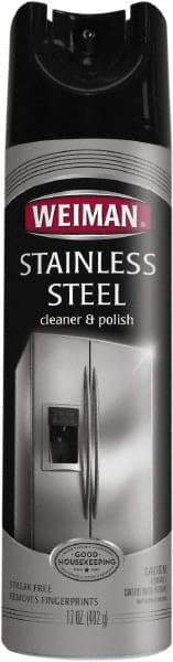 Weiman - 17 fl oz Aerosol Stainless Steel Cleaner & Polish - Unscented, Can Container - Americas Industrial Supply
