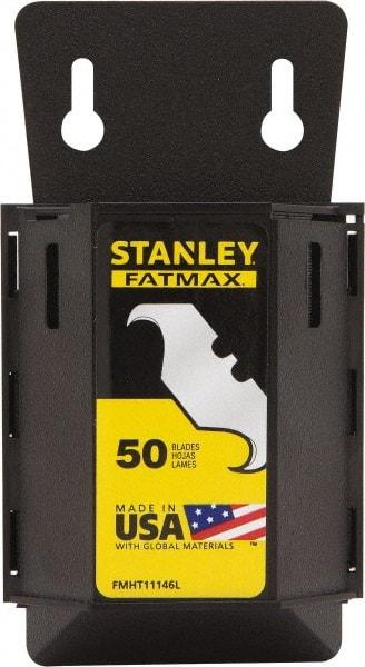 Stanley - 50 Piece, Carbon Steel, Hook Blade - 2-7/16" Long, 0.0235" Blade Thickness - Americas Industrial Supply