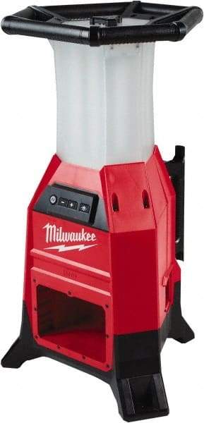 Milwaukee Tool - 18 Volts, 9000 Lumens, Cordless Work Light - Red/Black, 15 hr Run Time - Americas Industrial Supply