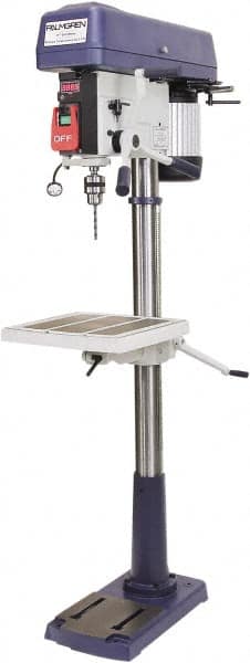 Palmgren - 17" Swing, Step Pulley Drill Press - 16 Speed, 1 hp, Single Phase - Americas Industrial Supply