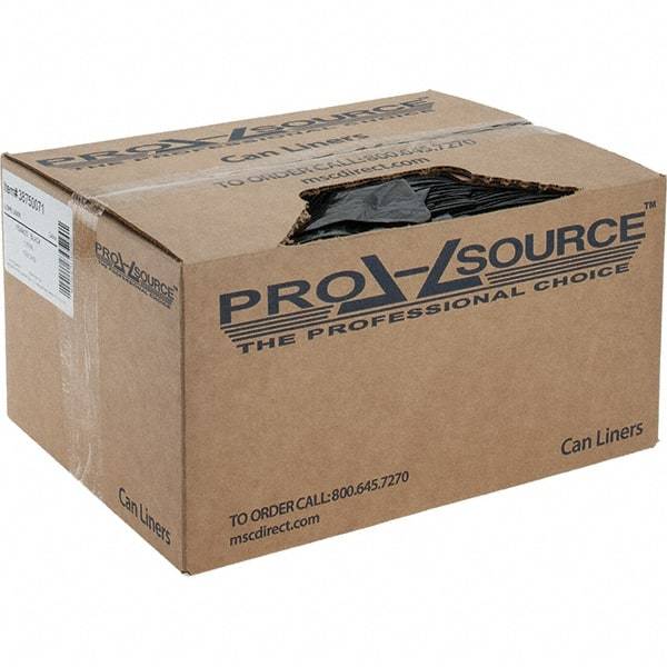 PRO-SOURCE - 1 mil Thick, Heavy-Duty Trash Bags - Linear Low-Density Polyethylene (LLDPE), Flat Pack Dispenser, 15" Wide x 23" High, Black - Americas Industrial Supply