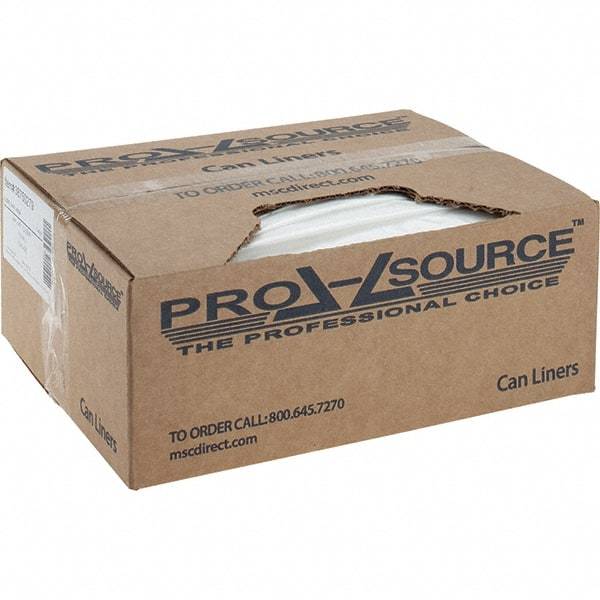 PRO-SOURCE - 1.5 mil Thick, Heavy-Duty Trash Bags - Linear Low-Density Polyethylene (LLDPE), Flat Pack Dispenser, 44" Wide x 47" High, Clear - Americas Industrial Supply