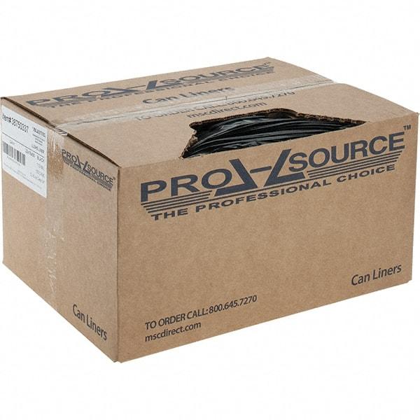 PRO-SOURCE - 1.5 mil Thick, Heavy-Duty Trash Bags - Linear Low-Density Polyethylene (LLDPE), Flat Pack Dispenser, 22" Wide x 60" High, Black - Americas Industrial Supply