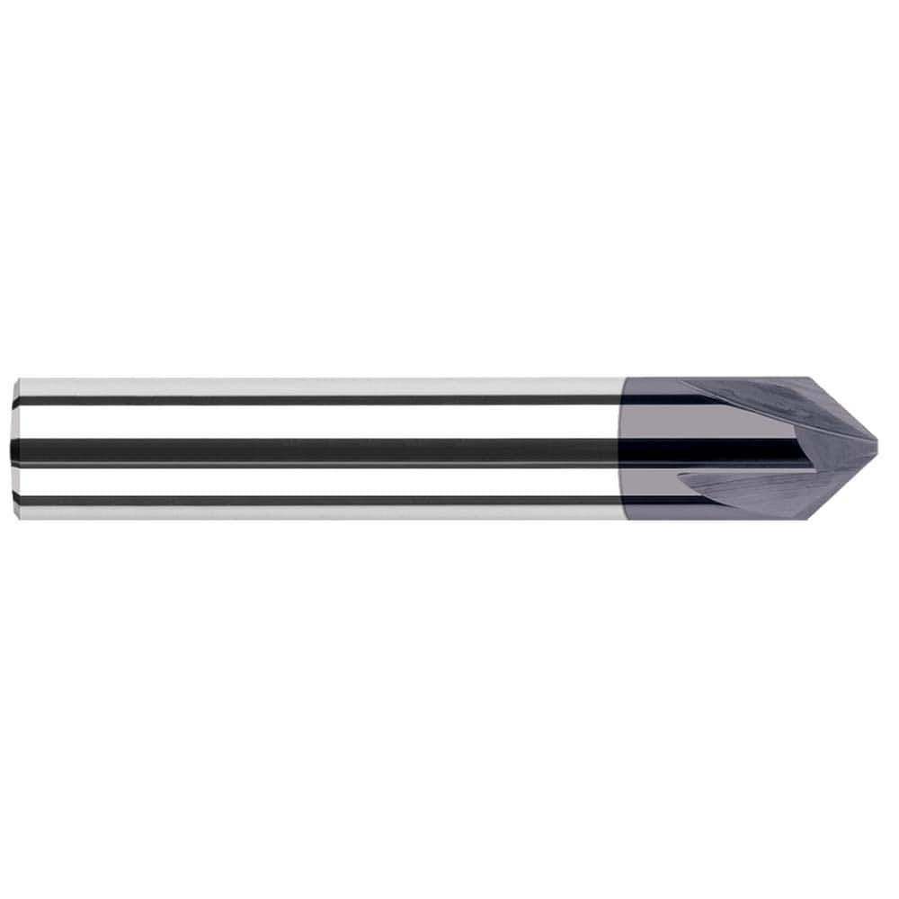 Harvey Tool - 1/8" Diam 82°/98° 3-Flute Single End Solid Carbide Chamfer Mill - Exact Industrial Supply