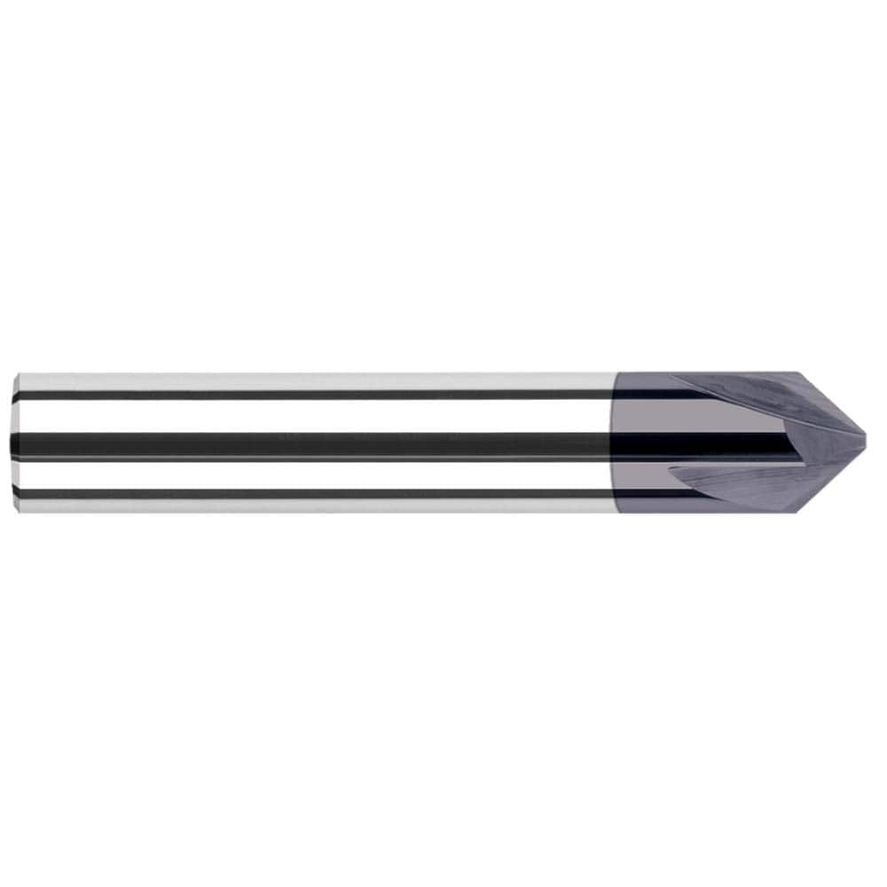 Harvey Tool - 1/8" Diam 150°/30° 3-Flute Single End Solid Carbide Chamfer Mill - Exact Industrial Supply