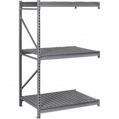 Tennsco - 3 Shelf Add-On Steel Corrugated Deck Open Steel Shelving - 96" Wide x 84" High x 24" Deep, Medium Gray - Americas Industrial Supply