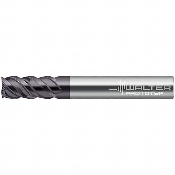 Walter-Prototyp - 3mm, 8mm LOC, 6mm Shank Diam, 57mm OAL, 3 Flute, Solid Carbide Square End Mill - TiAlN Finish, 50° Helix, Right Hand Cut, Right Hand Flute, Series MC326-A-L - Americas Industrial Supply