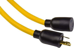 Southwire - 50', 12/3 Gauge/Conductors, Yellow Industrial Extension Cord - 3 Receptacles, 20 Amps, 125 VAC, UL SJTW, NEMA 5-15P - Americas Industrial Supply