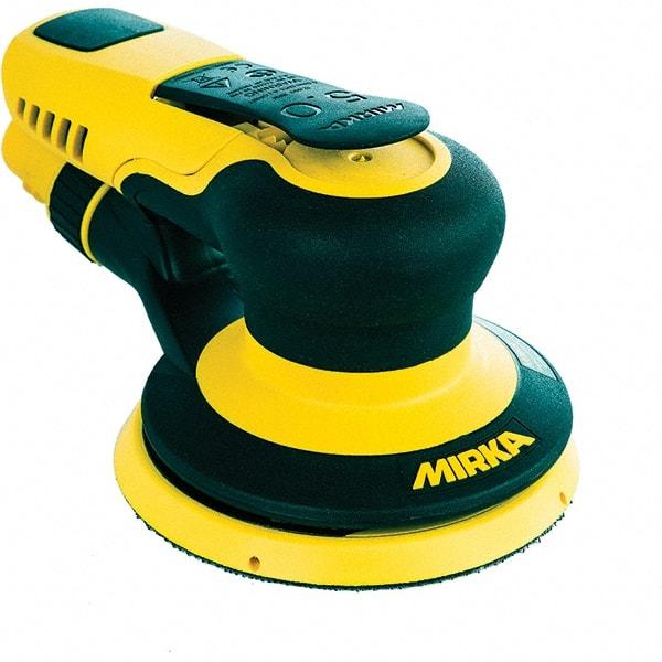 Mirka - 12,000 RPM, 485 LPM Air Consumpion, Random Air Orbital Sander - Round Pad, Hook & Loop Backing, 1/4 NPT Inlet - Americas Industrial Supply