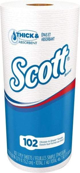 Scott - Perforated Roll of 1 Ply White Paper Towels - 11" Wide, 53' Roll Length - Americas Industrial Supply