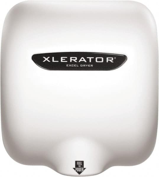 Excel Dryer - 1450 Watt White Finish Electric Hand Dryer - 110/120 Volts, 12.2 Amps, 11-3/4" Wide x 12-11/16" High x 6-11/16" Deep - Americas Industrial Supply