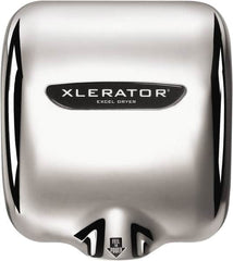 Excel Dryer - 1450 Watt Silver Finish Electric Hand Dryer - 110/120 Volts, 12.2 Amps, 11-3/4" Wide x 12-11/16" High x 6-11/16" Deep - Americas Industrial Supply