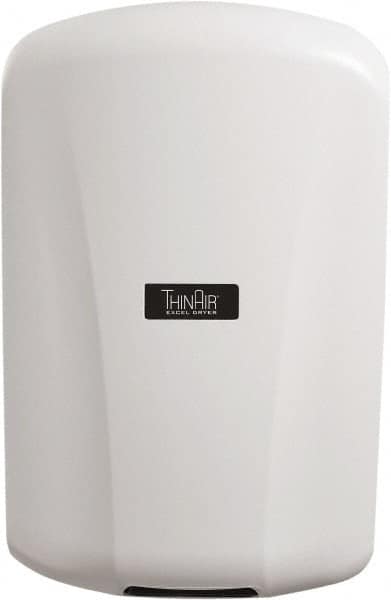 Excel Dryer - 950 Watt White Finish Electric Hand Dryer - 208/277 Volts, 4 Amps, 9-5/32" Wide x 13-15/16" High x 4" Deep - Americas Industrial Supply