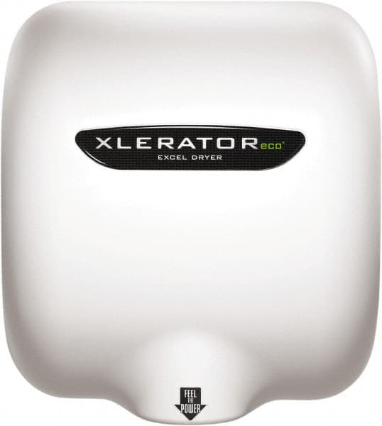Excel Dryer - 500 Watt White Finish Electric Hand Dryer - 208/277 Volts, 2.2 Amps, 11-3/4" Wide x 12-11/16" High x 6-11/16" Deep - Americas Industrial Supply